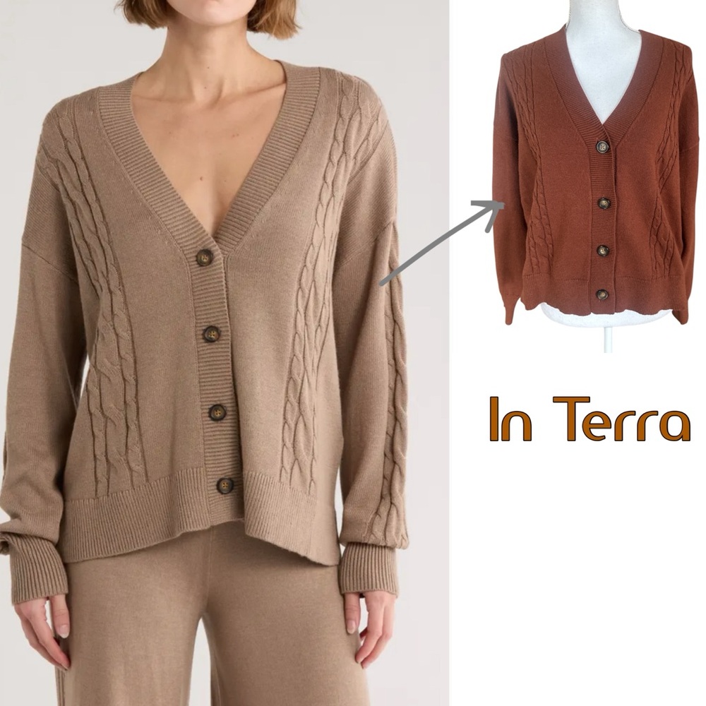 Splendid Emily Cable Cardigan - Terra